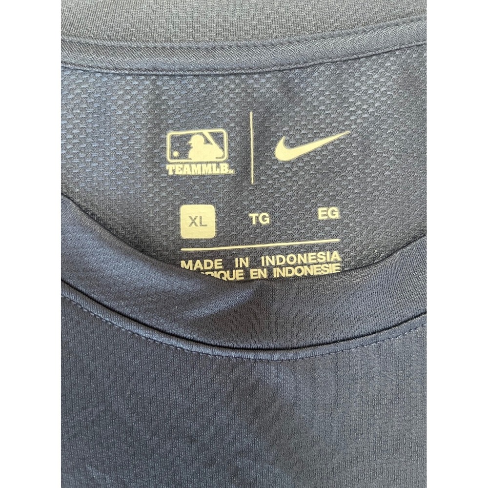 Nike Team MLB New York Yankees Navy Blue Performance T-Shirt Mens XL NY Logo - Picture 2 of 5